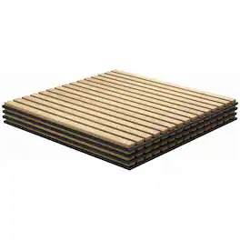 Homcom - x 24" Wood Panels for Wall, 4 Pack Acoustic Panels, Sound Absorbing Slat Wall for Wall Decor - Oak