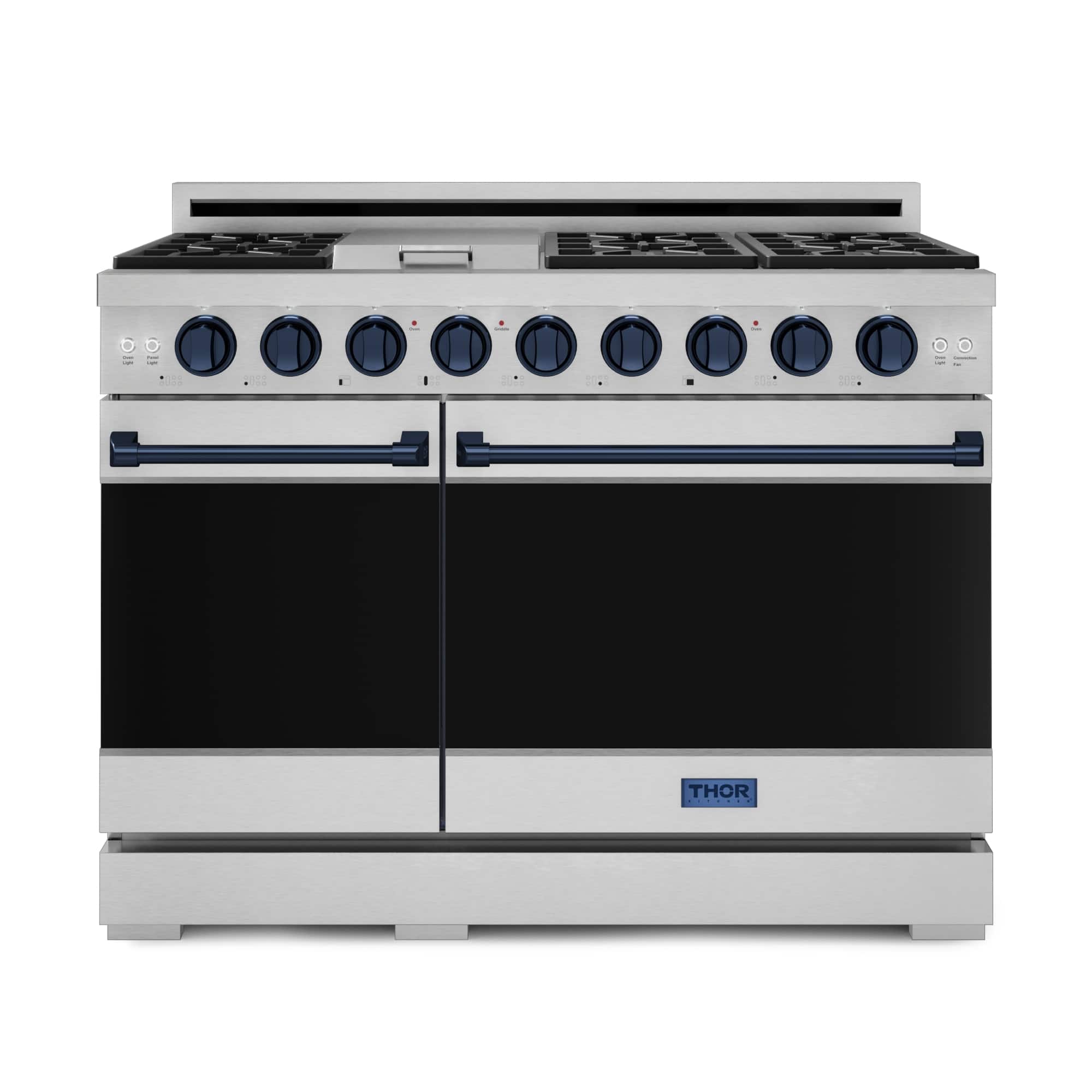 Gordon Ramsay Series by Thor Kitchen 6.8 Cu. Ft Freestanding Gas Range with Navy Blue Hardware - Stainless Steel - Front_Zoom