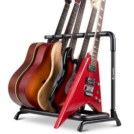CAHAYA - Multi Guitar Rack: Acoustic Guitar Display Rack 5 Holder Thick Padding for Electric Guitars and Bass CY0345
