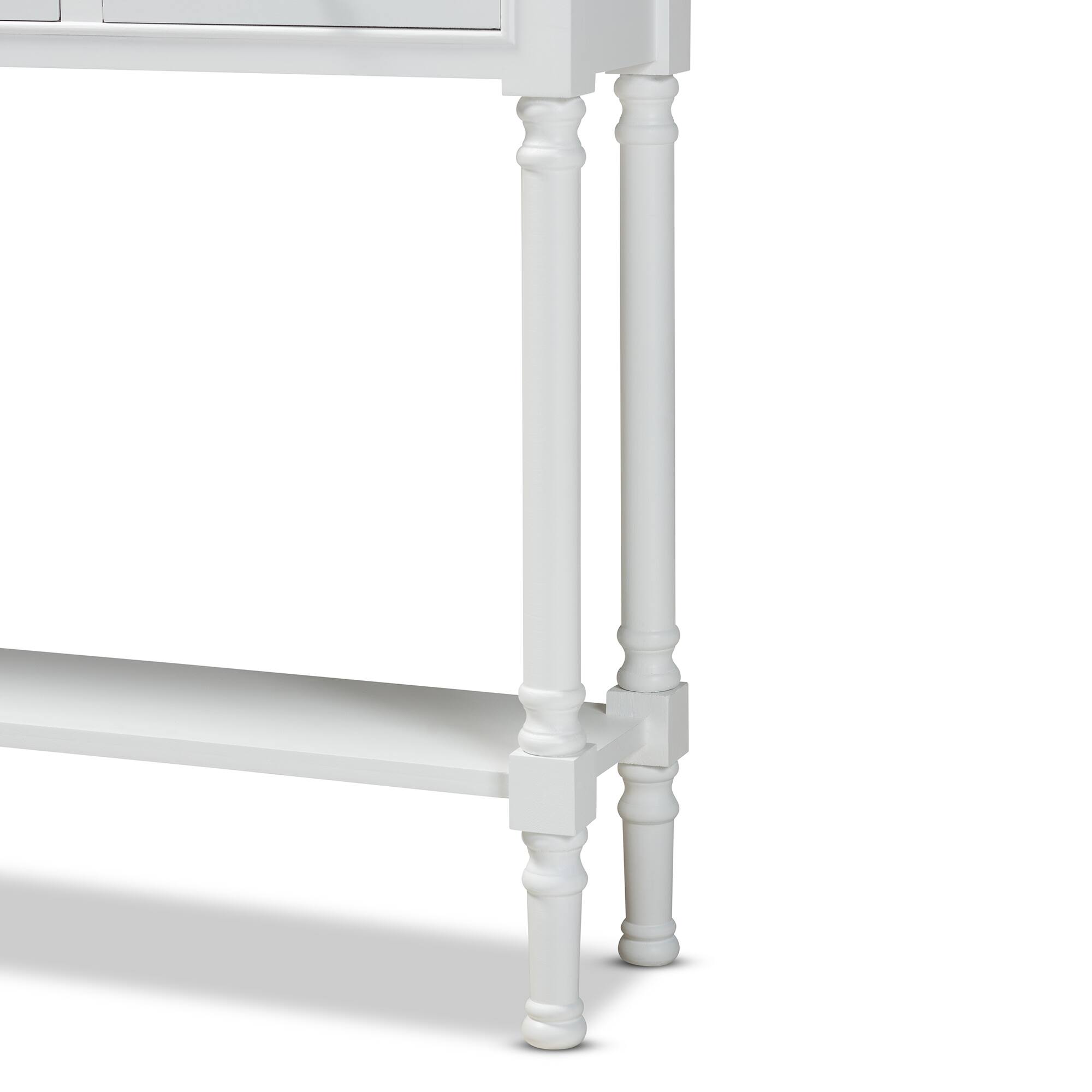 Alt View 2. Baxton Studio - Calvin Classic and Traditional French Farmhouse White Finished Wood 3-Drawer Entryway Console Table - White.