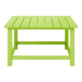 WestinTrends - Malibu Low Outdoor HDPE Square Patio Coffee Table - Lime