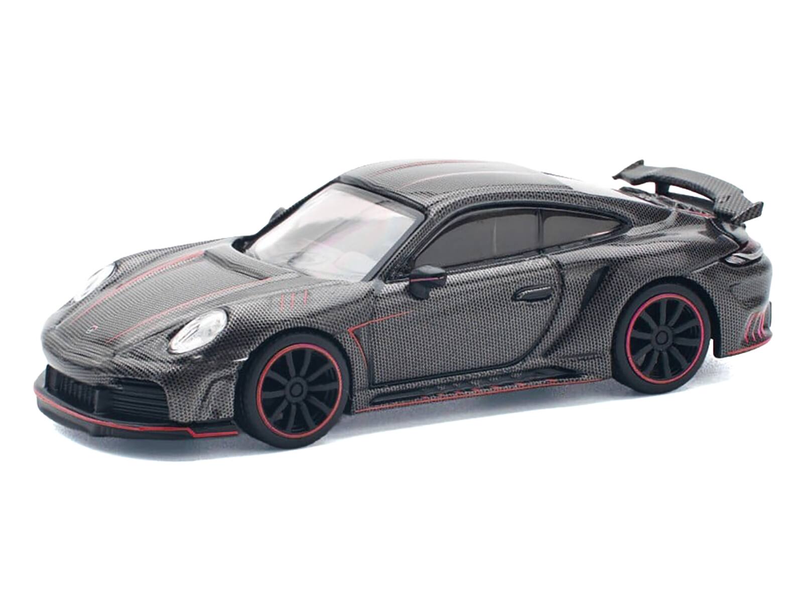 Alt View 4. Pop Race - 992 Stinger GTR Carbon Edition with Red Accents 1/64 Die Cast Model Car by Pop Race.