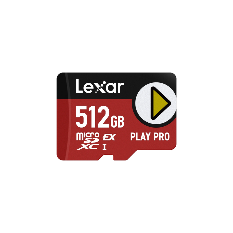 Lexar - PLAY PRO 512GB microSD Express Card, Up to 900MB/s Read, 600MB/s Write, PCIe NVMe, for Gaming Consoles and Cameras