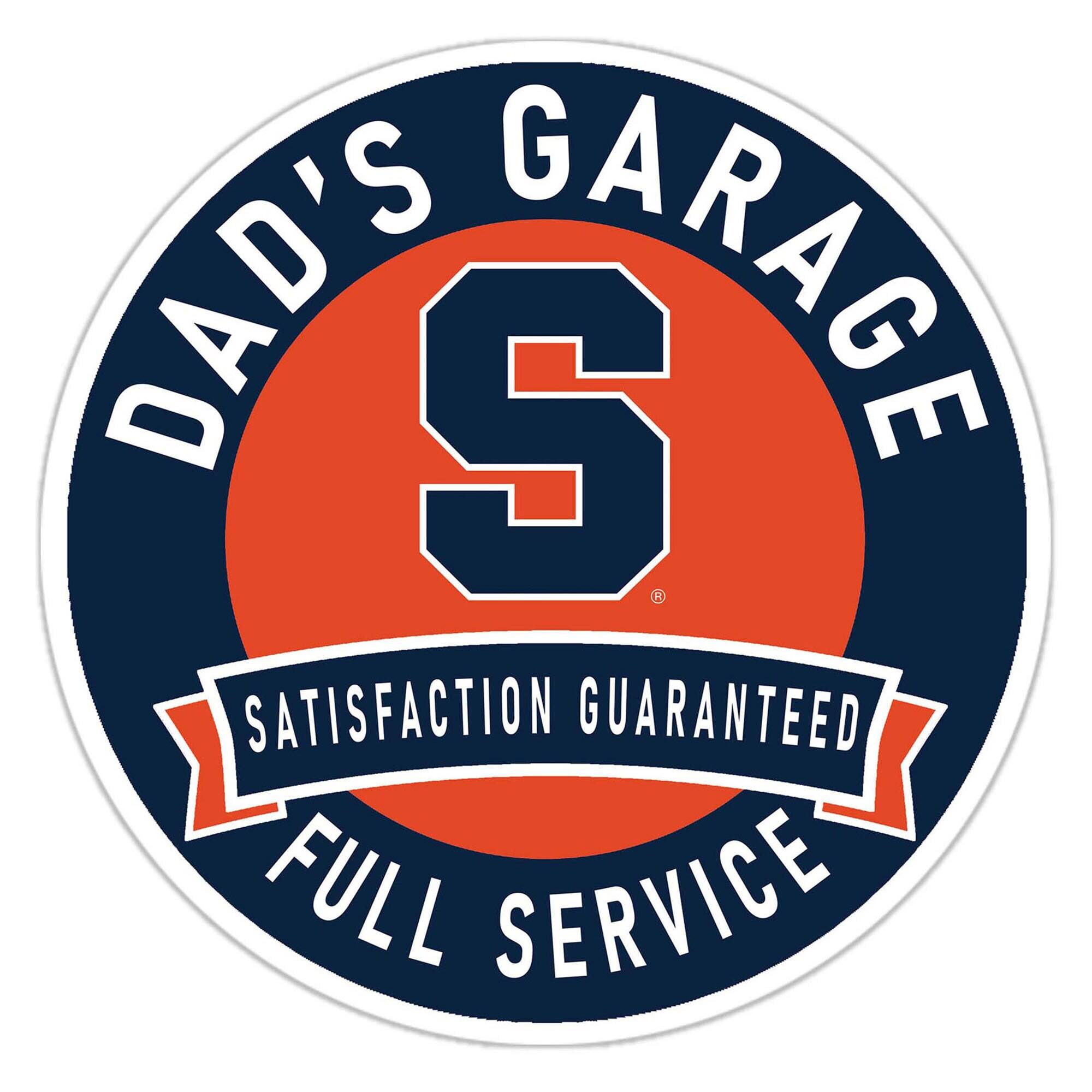 Syracuse Orange 16" Dad's Garage Wood Sign