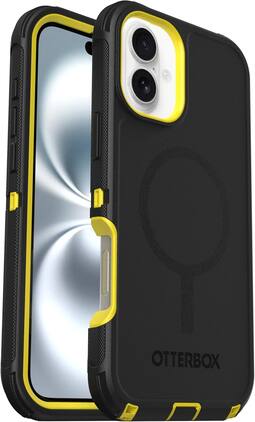 OtterBox - Defender Series Hard Shell Case With Magsafe for Apple iPhone 16 Plus - Night Rever (Yellow & Black) - Night ( Black & Yellow )