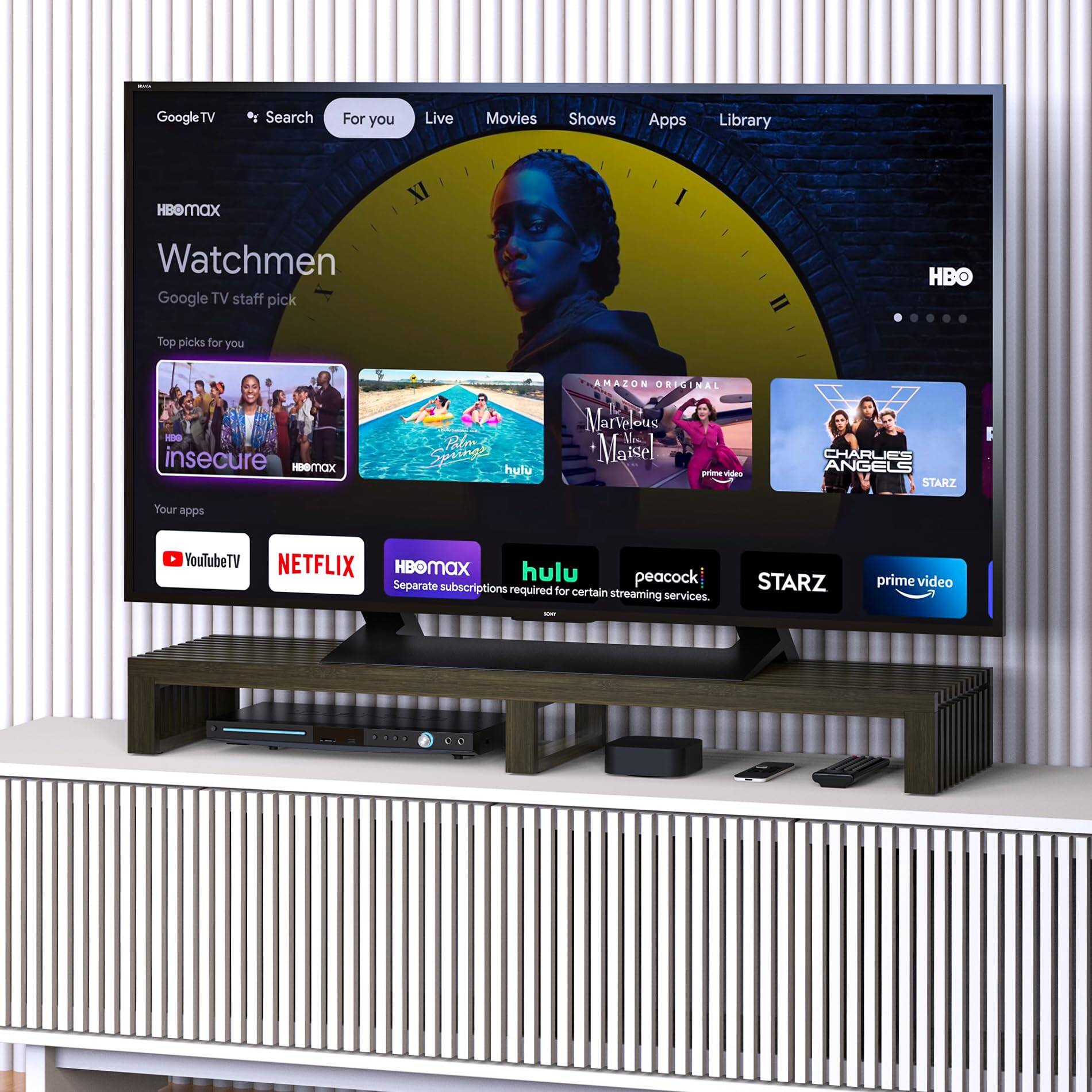 Google TV  
Search For you Live Movies Shows Apps Library  

HBOMAX Watchmen  
Google TV staff pick  

Top picks for you  
Insecure  
HBO MAX  
Hulu  
Marvellous Mrs. Maisel  
prime video  
CHARLIES ANGELS  
STARZ  

Your apps  
YouTube TV  
NETFLIX  
HBOMAX  
hulu  
peacock  
STARZ  
prime video  

Separate subscriptions required for certain streaming services.