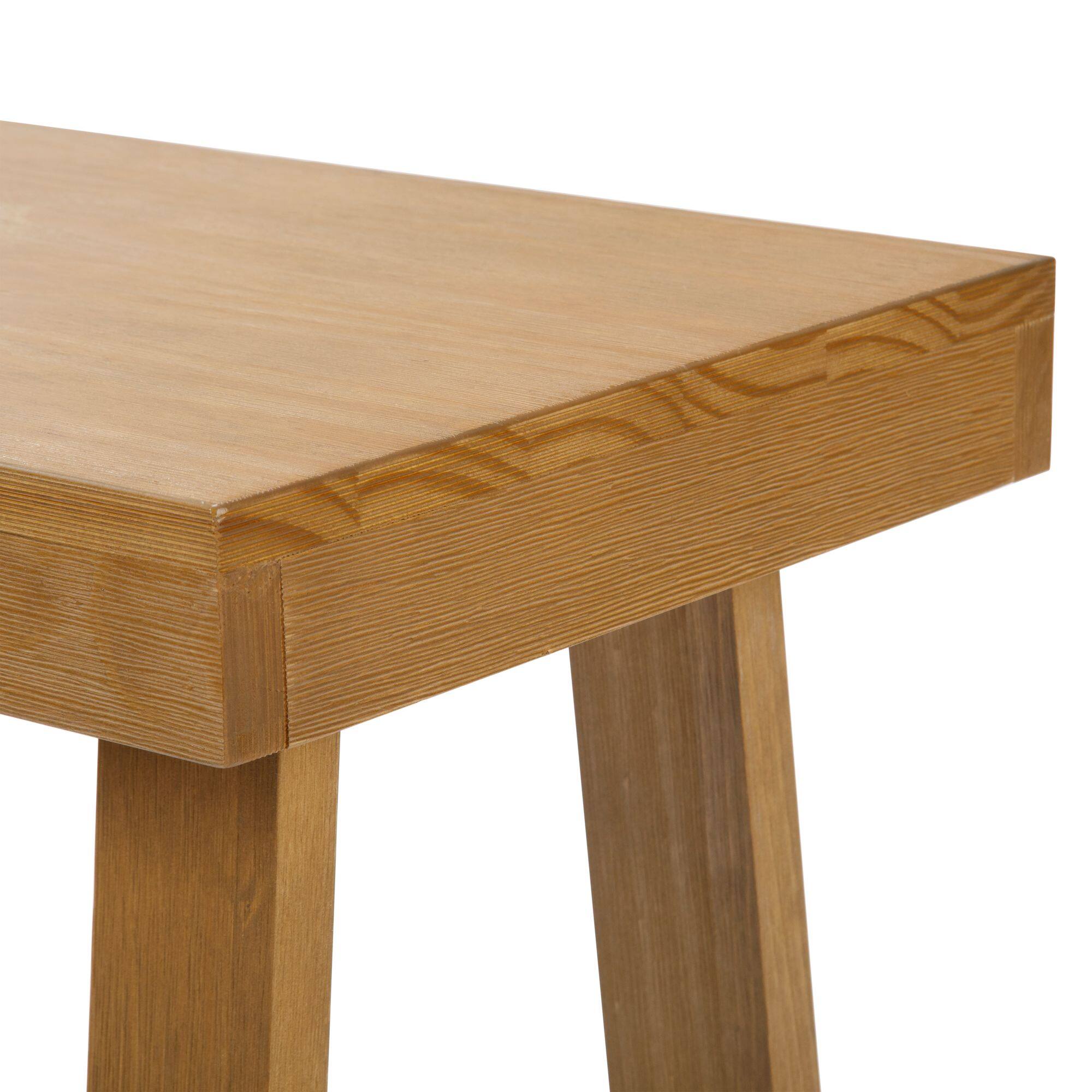 Alt View 3. Plank+Beam - Classic Rectangular Side Table (25in x 15in / 630mm x 375mm), Pecan Wirebrush - Pecan Wirebrush.
