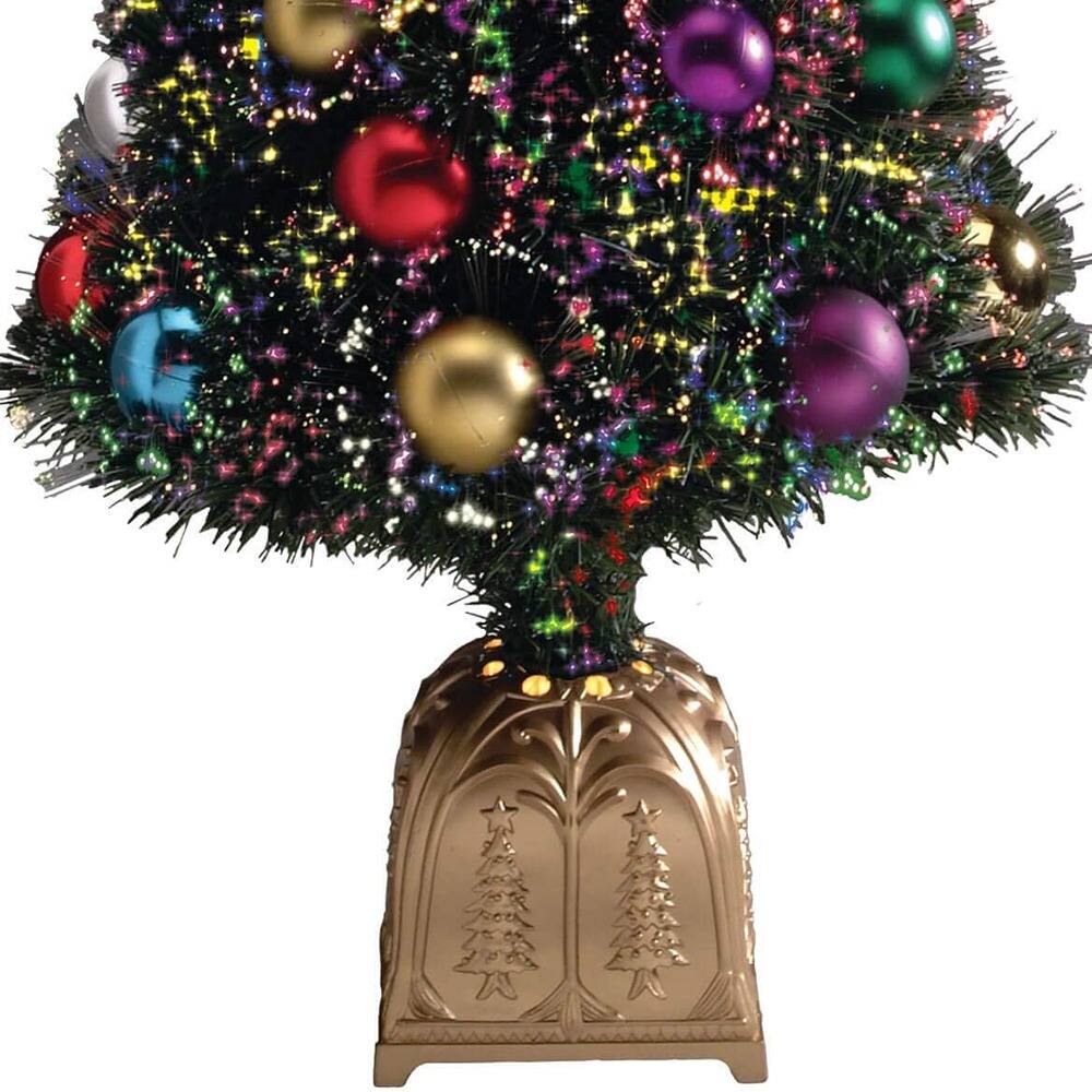 Alt View 1. RTMB - 32" Fiber Optic Christmas Tree with Green Ball Ornaments - Green.