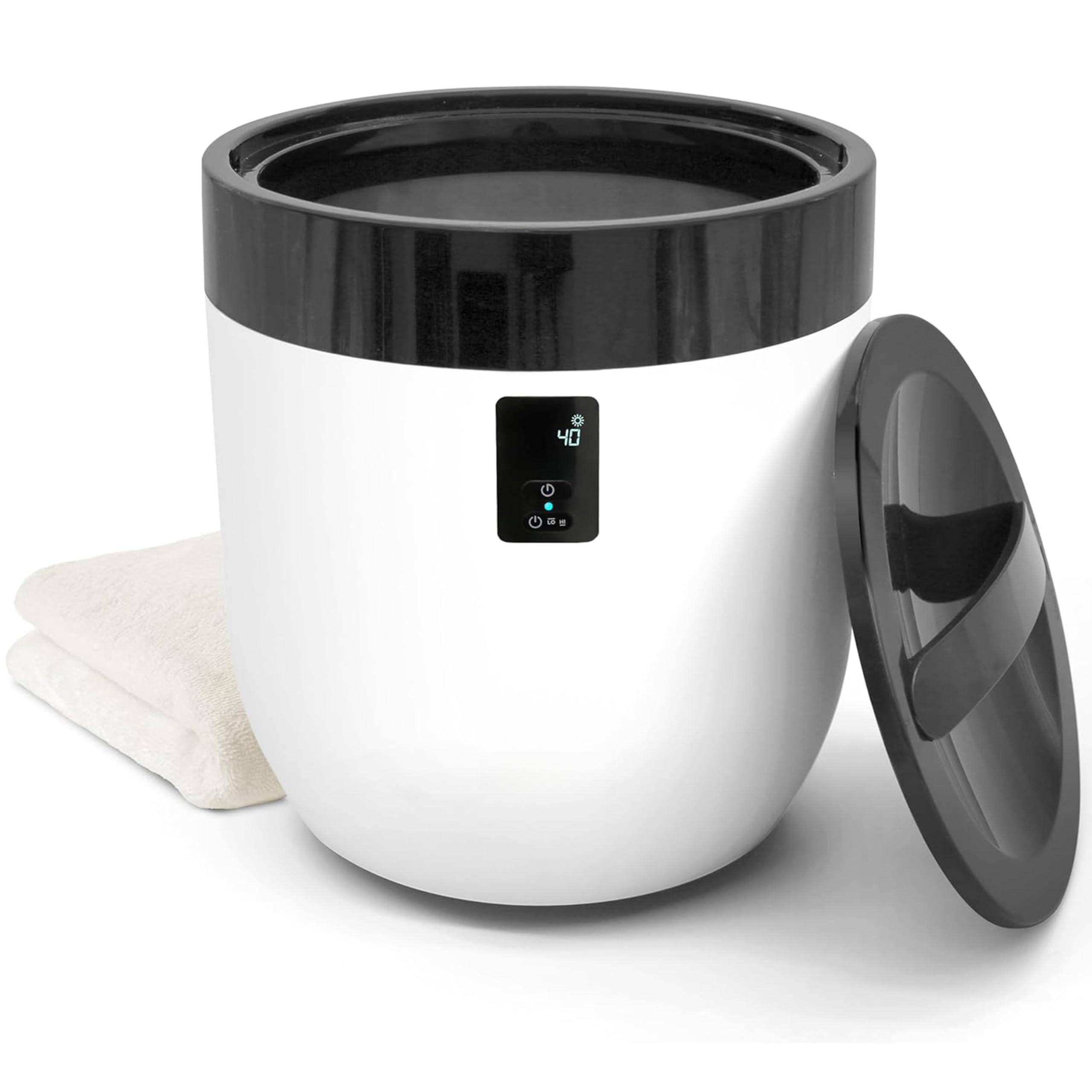 Front. JETRANSPORT - Counter Towel Warmer Bucket - With Customized Fragrance For Spa And Bathroom Luxury Heater Auto Shut Off - Black.