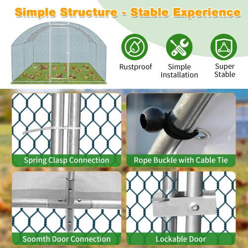 Simple Structure - Stable Experience

- Rustproof
- Simple Installation
- Super Stable

- Spring Clasp Connection
- Rope Buckle with Cable Tie
- Smooth Door Connection
- Lockable Door