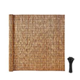 VEVOR - Natural Reed Fencing, 6 ft x 16.4 ft, Decorative Natural Reed Fencing Roll, Decorative Fence for Backyard Garden Divider - Brown