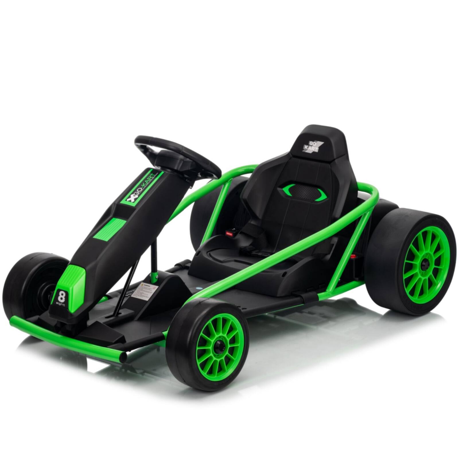 GARVEE - Electric Drifting Go Kart 24V, 2x300W Motors, 8MPH, Large Seat, High/Low Speed, Kids Teens - Green