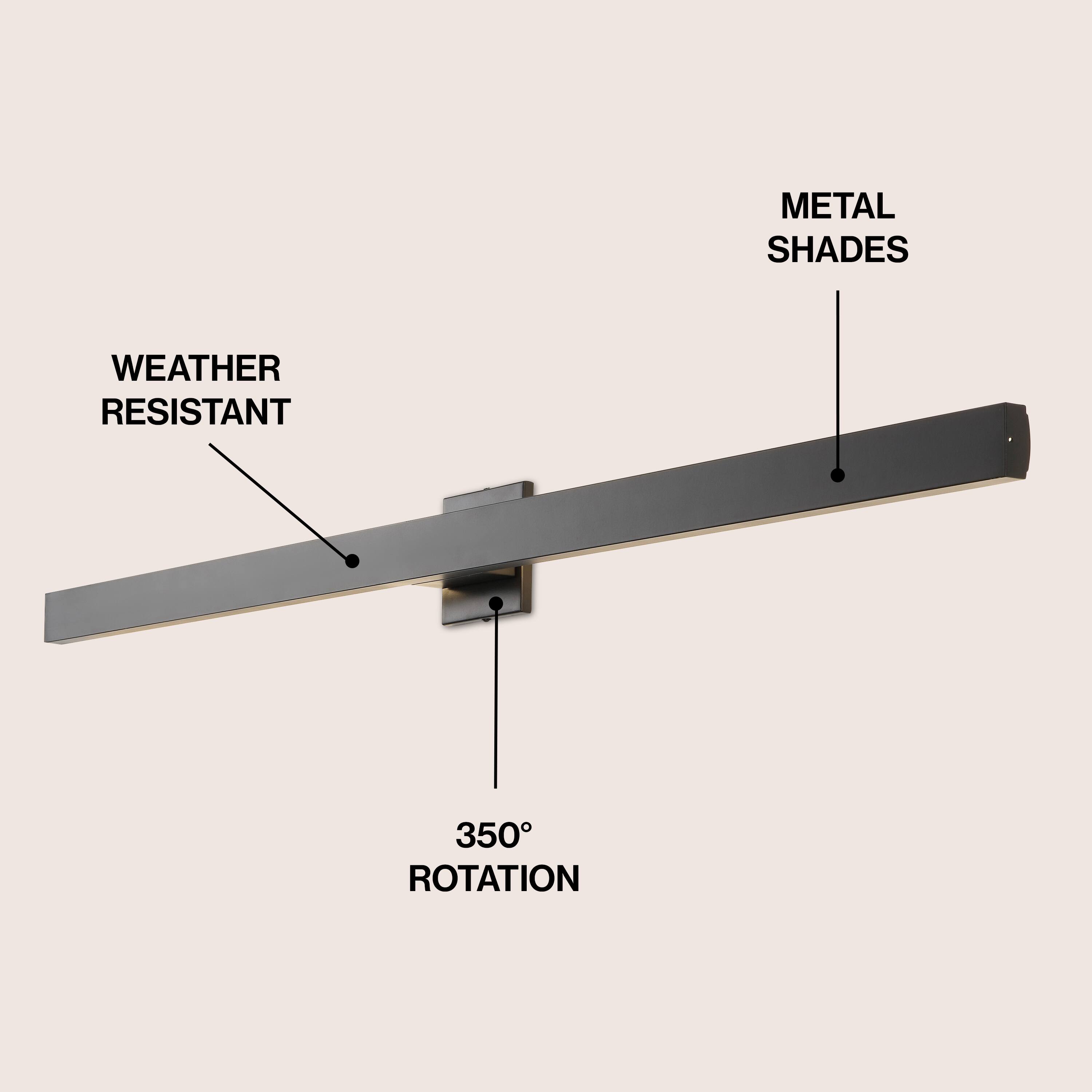METAL SHADES  
WEATHER RESISTANT  
350° ROTATION
