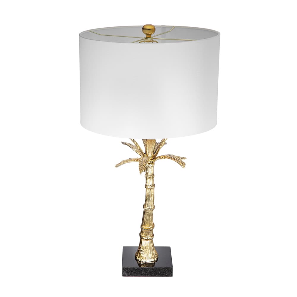 Alt View 2. Luckbyte - D16x31" Leaf Lamp Marble Base Gold Lamp Shade Assembly Required.