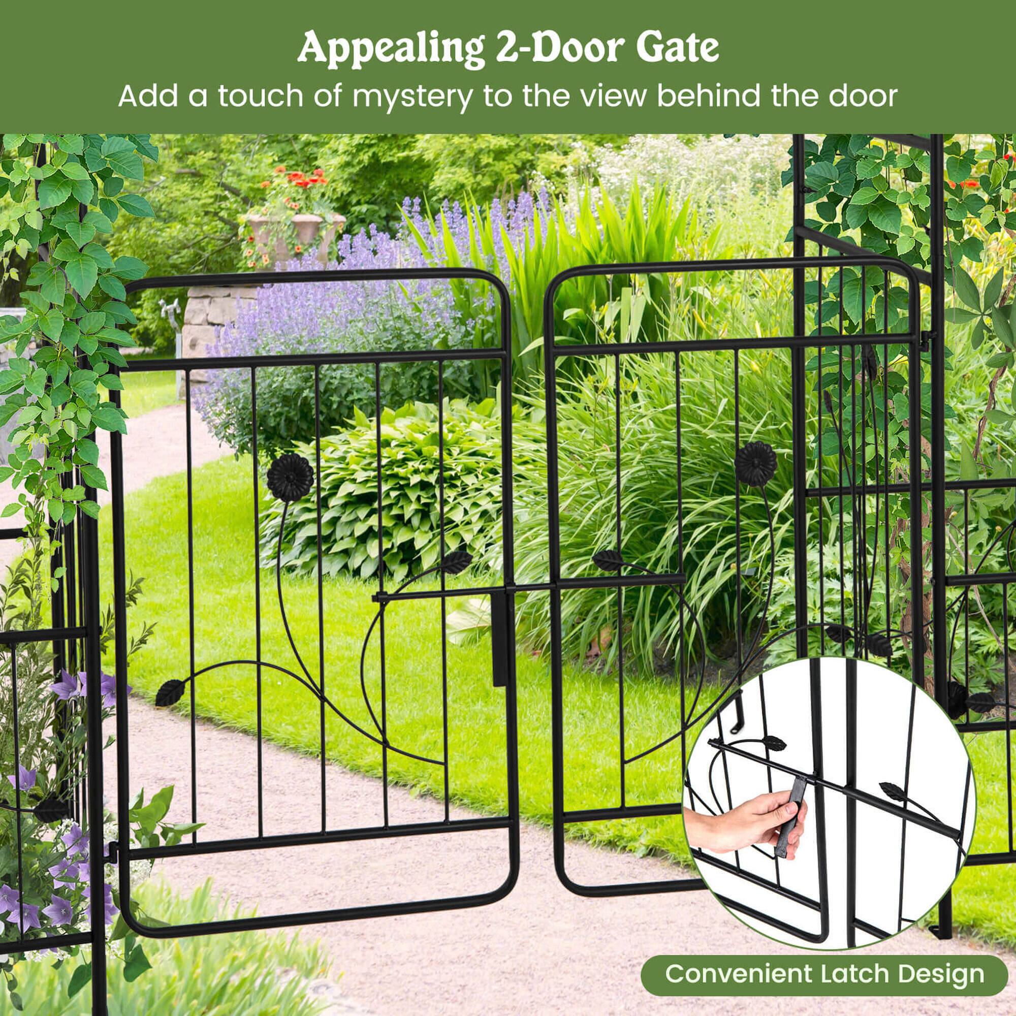 Appealing 2-Door Gate: Add a touch of mystery to the view behind the door with Convenient Latch Design.