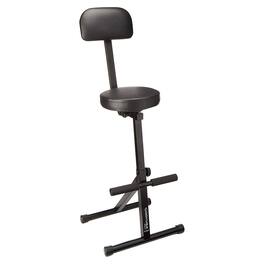 ODYSSEY - DJ Performer Chair Seat Portable Stool w/ Height Adjustable & Back Rest - Black