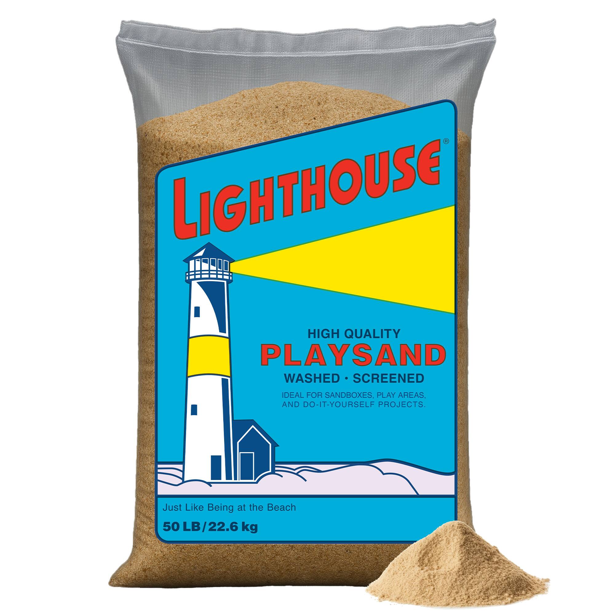 Lighthouse
High Quality Playsand
Washed • Screened
Ideal for Sandboxes, Play Areas, and Do-It-Yourself Projects.
Just Like Being at the Beach
50 LB / 22.6 kg