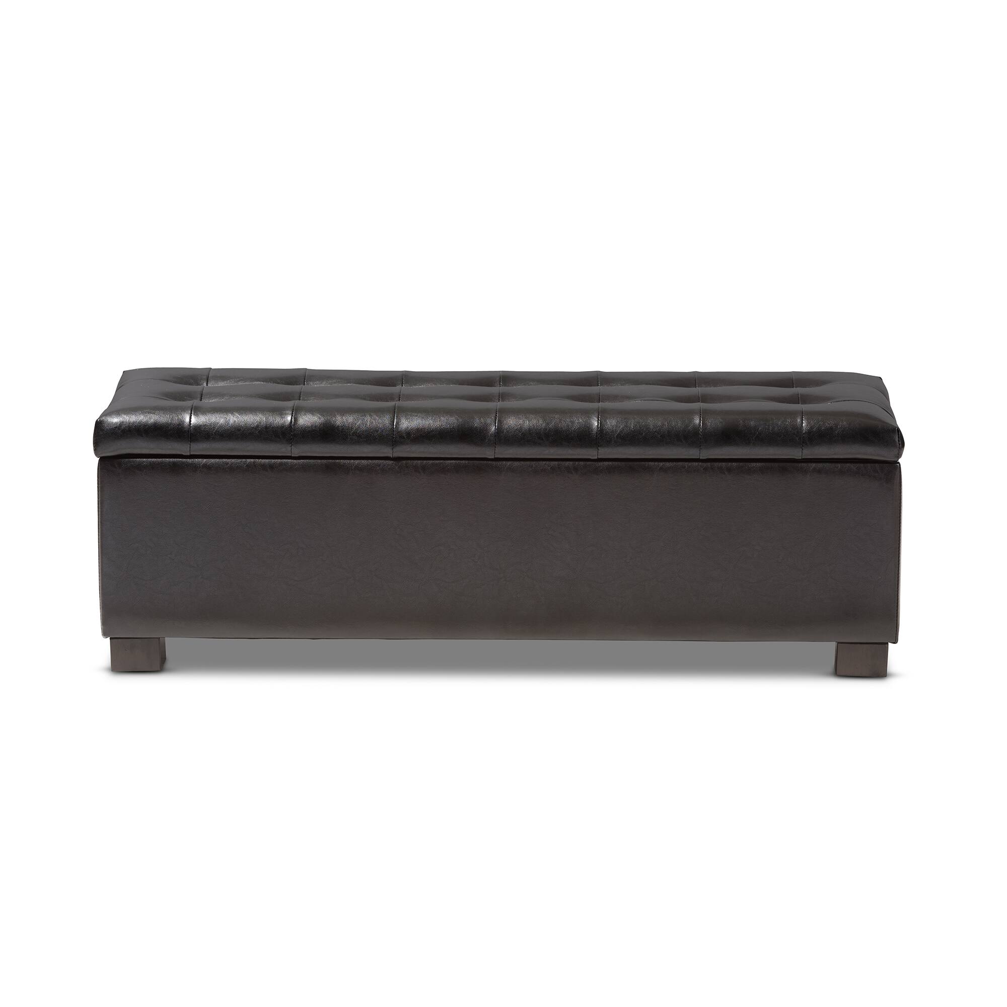 Left. Baxton Studio - Roanoke Contemporary Ottoman - Black.