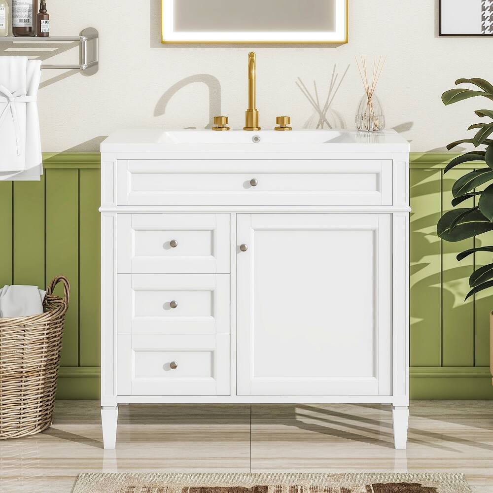 Loheer 36 Inch Bathroom Vanity Single Sink Bathroom Vanity with Drawers ...