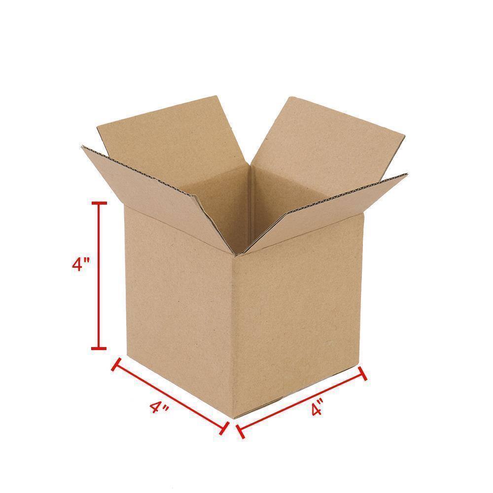 Angle. Winado - 100 4x4x4 Packing Mailing Moving Shipping Boxes Corrugated Carton Moisture Proof & Recyclable Kraft Carton for Packing.