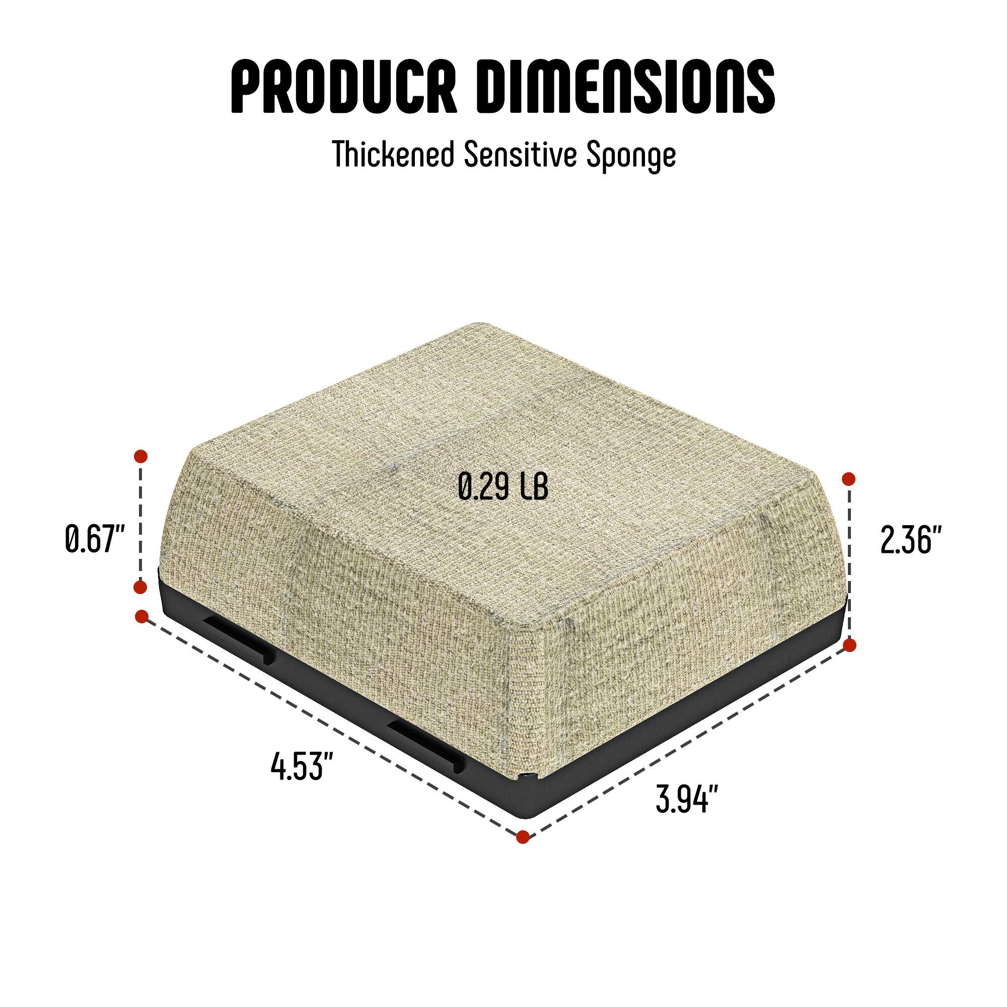 PRODUCR DIMENSIONS  
Thickened Sensitive Sponge  
0.67" x 0.29 LB x 2.36" x 4.53" x 3.94"
