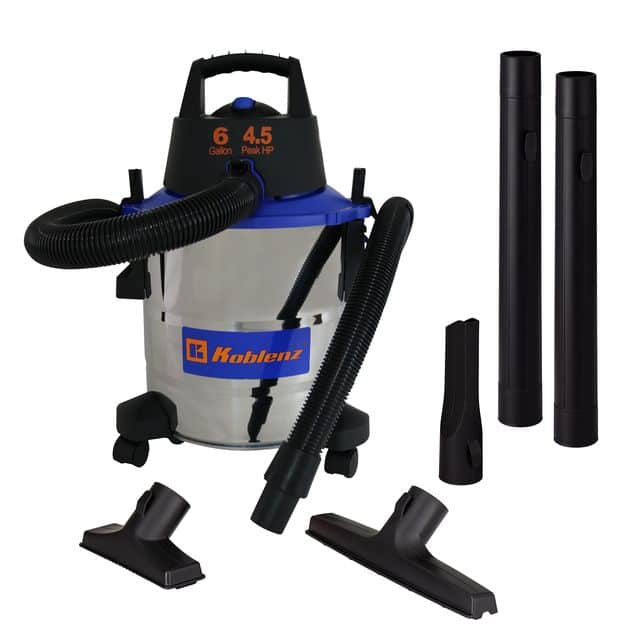Koblenz - Wet/Dry 6-gallon stainless steel vacuum - Blue/Silver