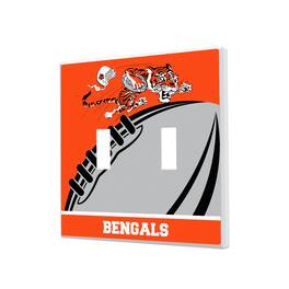 Keyscaper - Cincinnati Bengals Passtime Design Double Toggle Lightswitch Plate - Multicolor