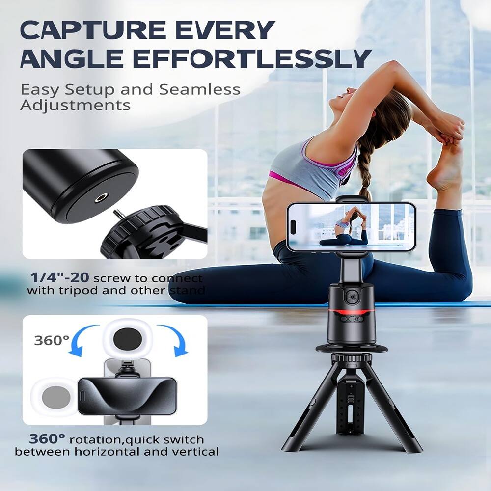 **CAPTURE EVERY ANGLE EFFORTLESSLY**

Easy Setup and Seamless Adjustments

- 1/4"-20 screw to connect with tripod and other stand
- 360° rotation, quick switch between horizontal and vertical