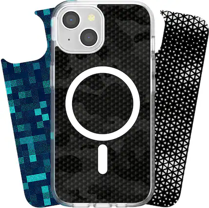 Front. PopSockets - Looks iPhone 15 Swappable Graphic Case Inserts (3 per pack) - compatible with PopSockets PopCase only - Geo Collection.