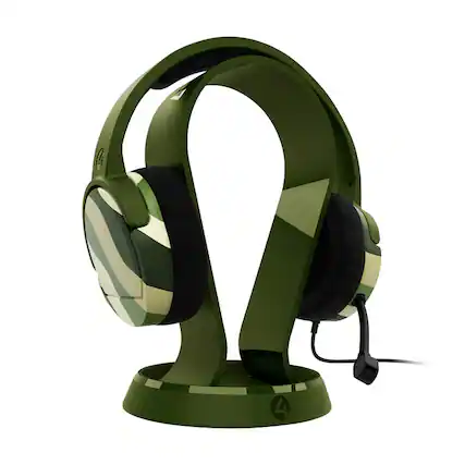 Front. 4Gamers - Panther Headset with Stand - Wave Forest - Green.