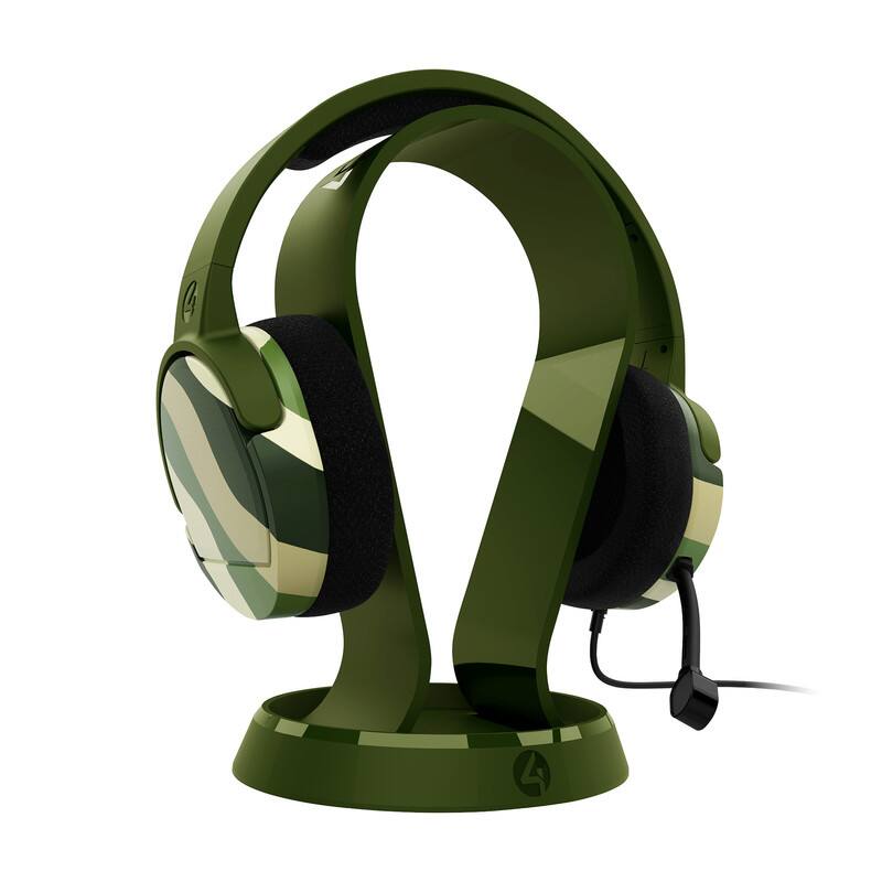 Front. 4Gamers - Panther Headset with Stand - Wave Forest - Green.