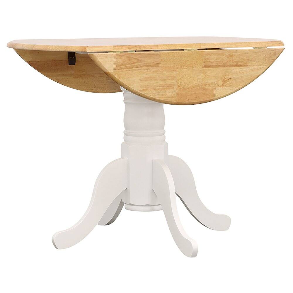 Alt View 2. Coaster Co. of America - Allison Round 40-inch Drop Leaf Extension Dining Table White - White.