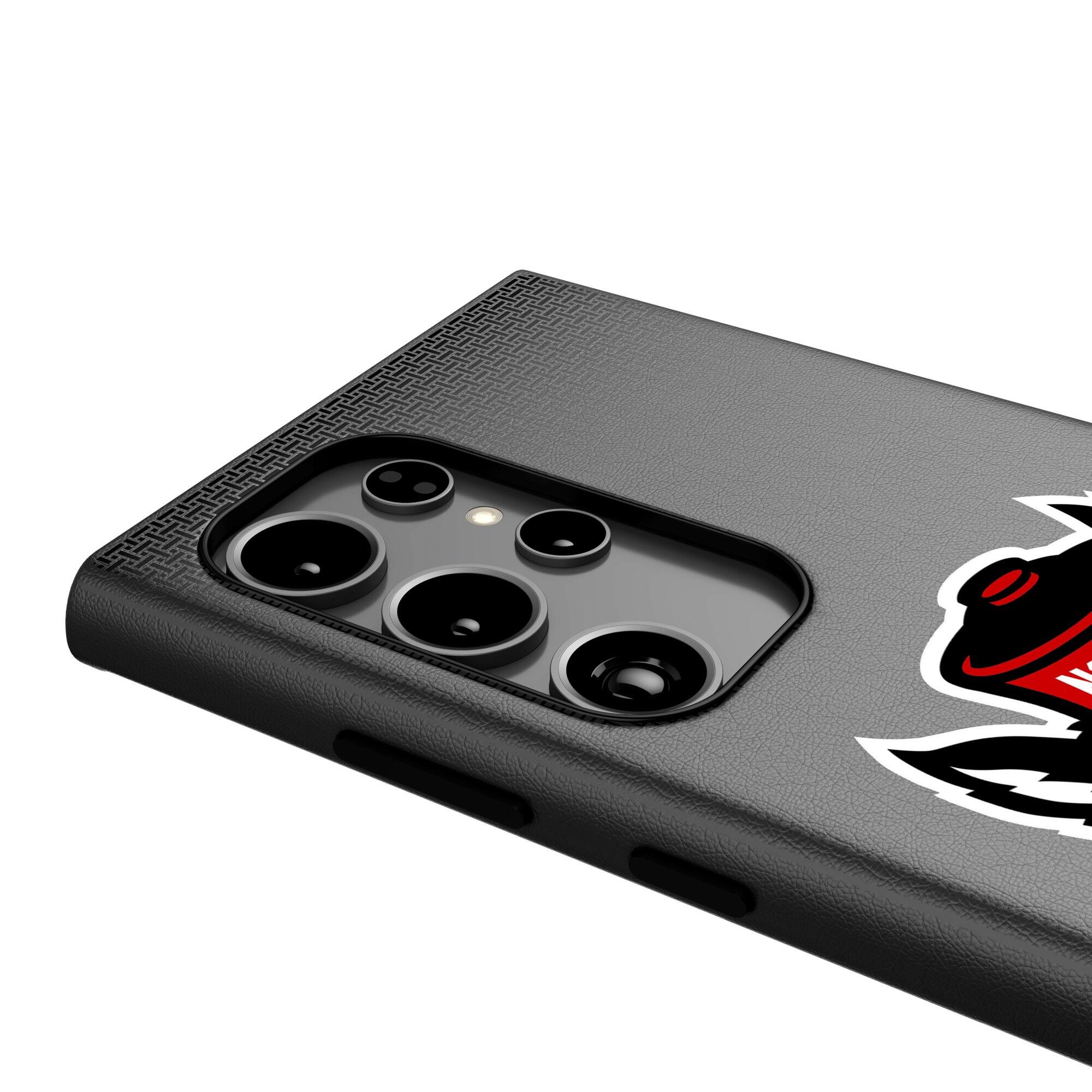 Alt View 3. Keyscaper - NC State Wolfpack Linen Galaxy Magnetic Bump Case - S25 - Black.