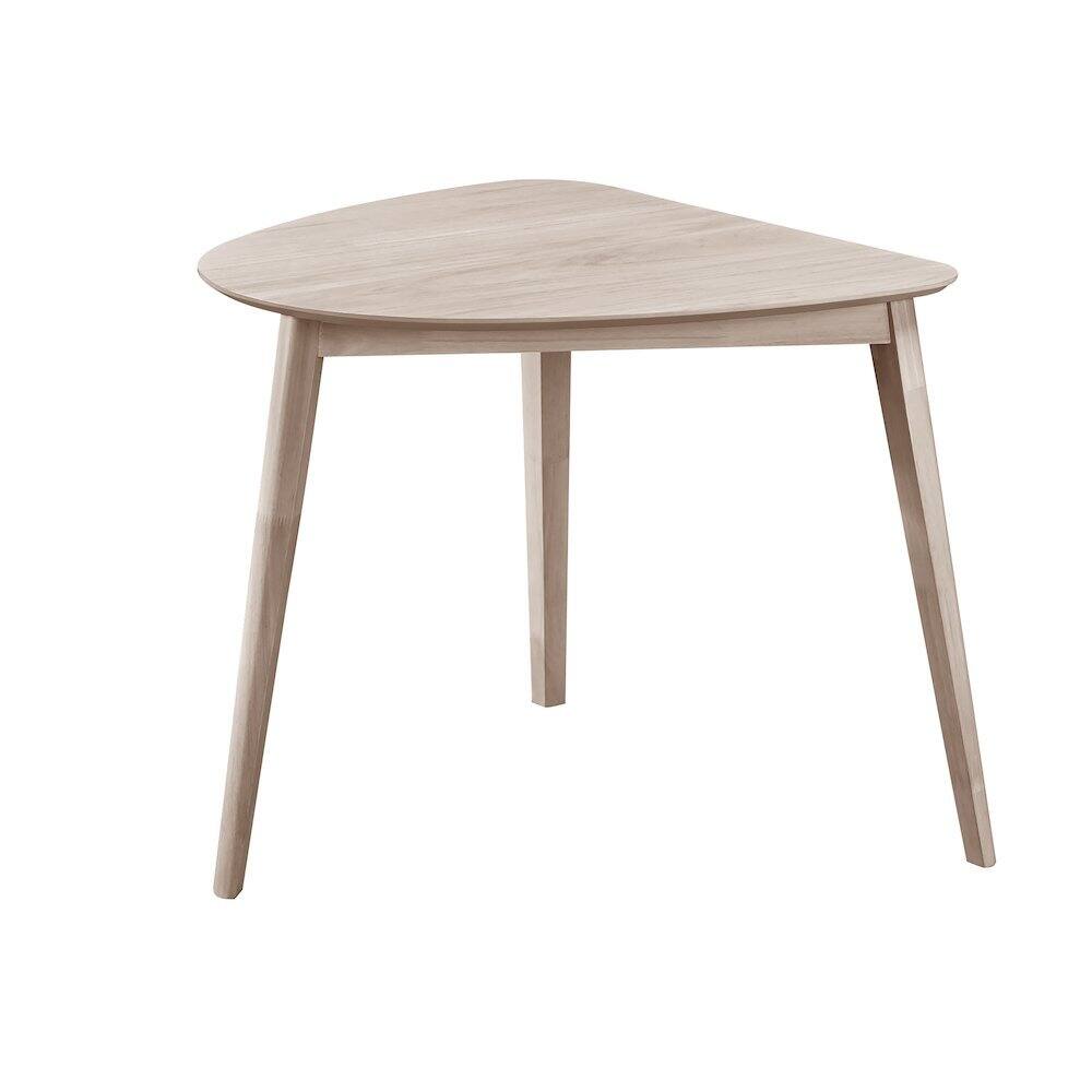 Alt View 3. FurniFact - White Solid Wood Small Dining Table with 2 Chairs - White.