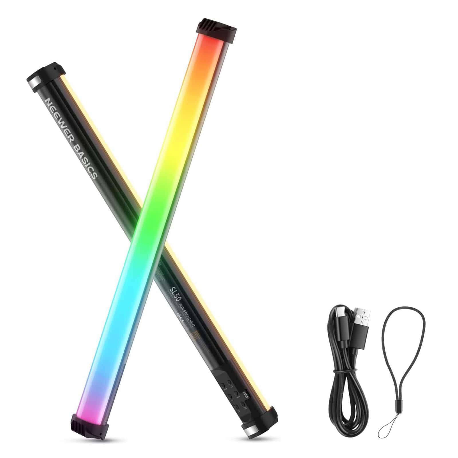 Neewer - BASICS 21" Magnetic RGB Light Wand, 14W, CRI95, 51 Modes, 4000mAh, SL50