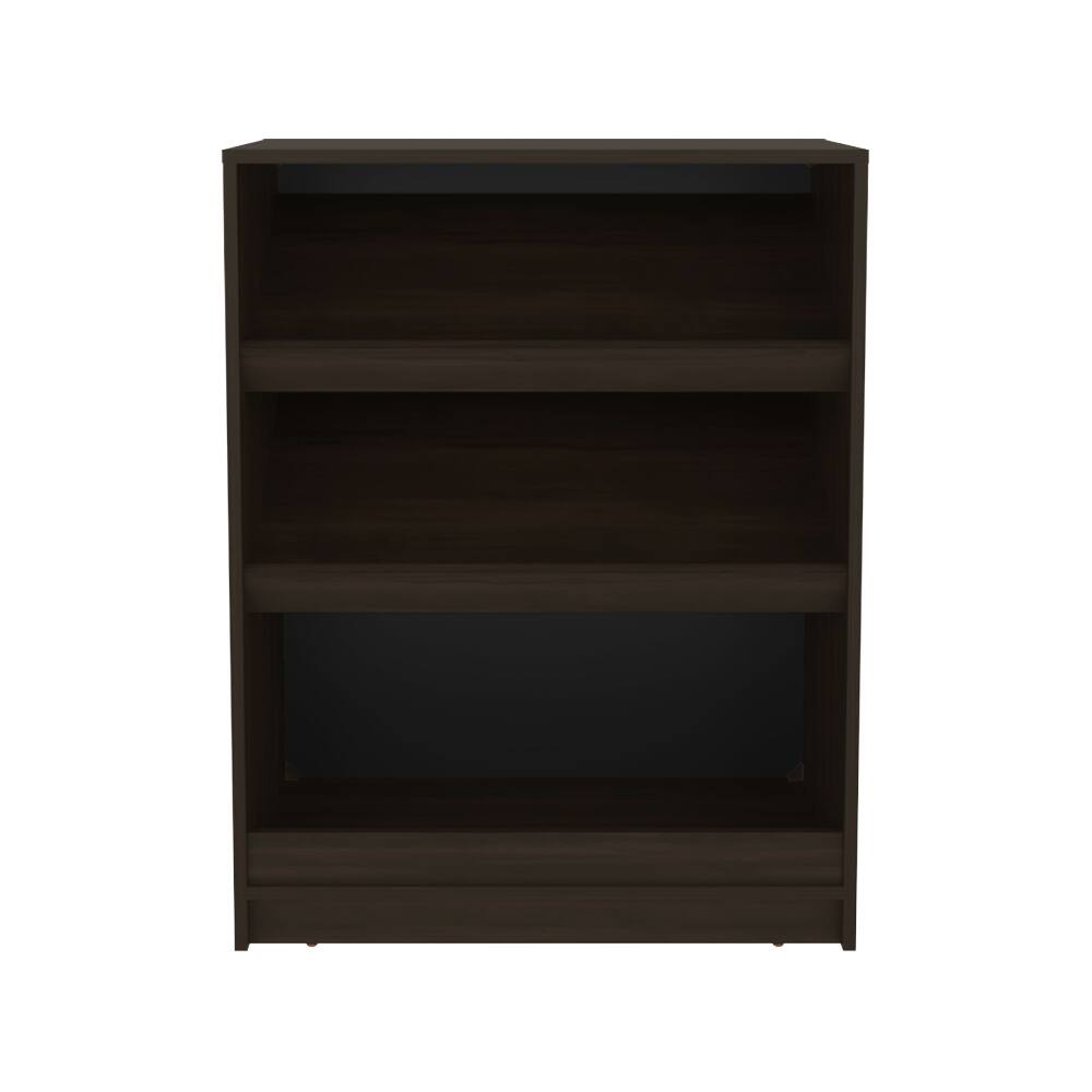 Back. Loheer - Loheer 3-tier shoe rack freestanding shoe organizer, brown stained walnut - Brown.