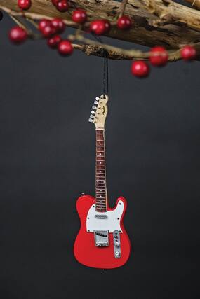 Front. Axe Heaven - Fender 50s Red Telecaster Mini Guitar Ornament Collectible Display Model.