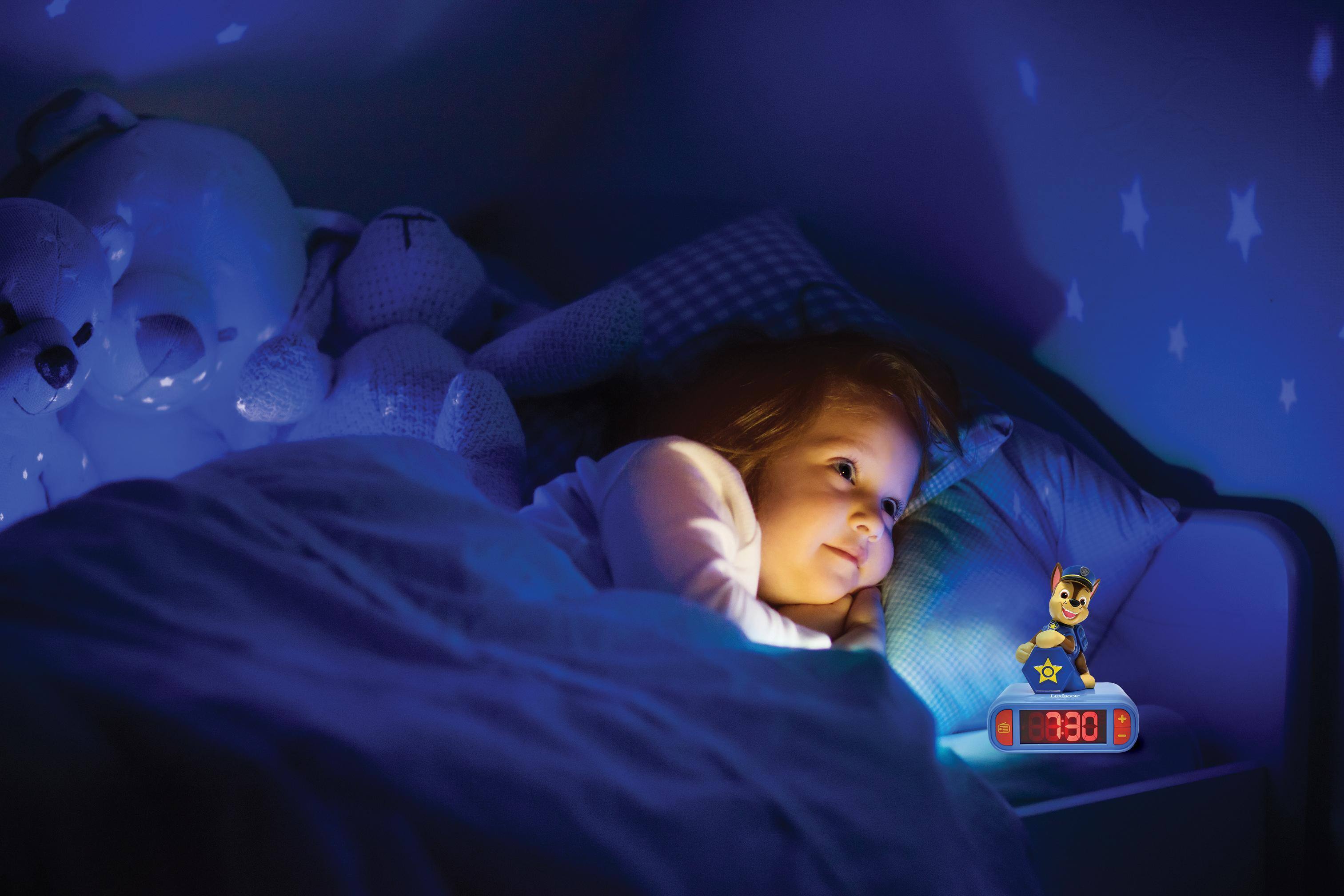 Alt View 6. Lexibook - Chase Night light Alarm Clock with sounds - Blue.