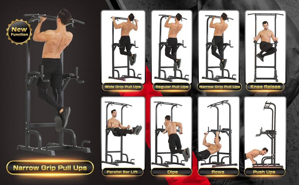 New Function

- Wide Grip Pull Ups
- Regular Pull Ups
- Narrow Grip Pull Ups
- Knee Raises
- Narrow Grip Pull Ups
- Parallel Bar Lift
- Dips
- Rows
- Push Ups