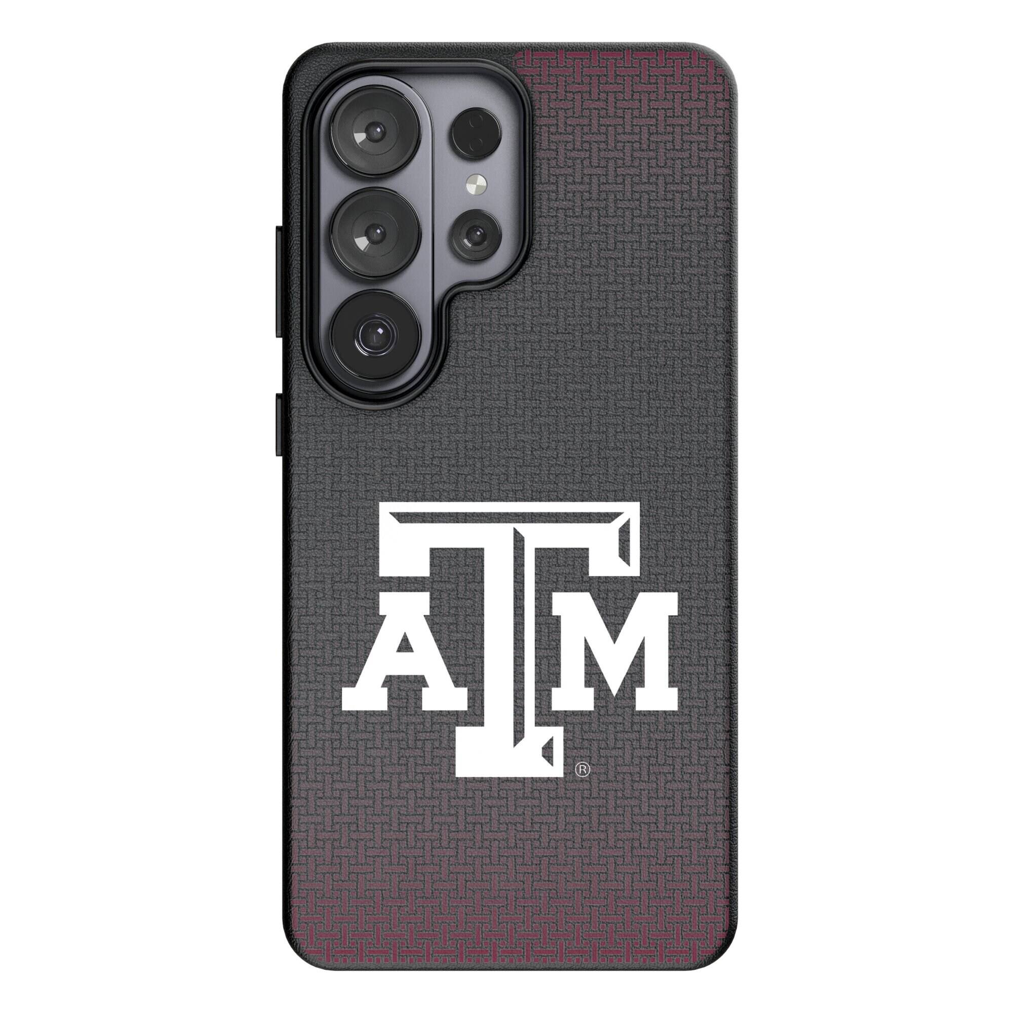 Front. Keyscaper - Texas A&M Aggies Linen Galaxy Magnetic Bump Case - S24 Plus - Black.