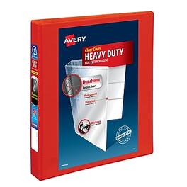 Avery - Heavy Duty 1" 3-Ring View Binders, One Touch EZD Ring - Red