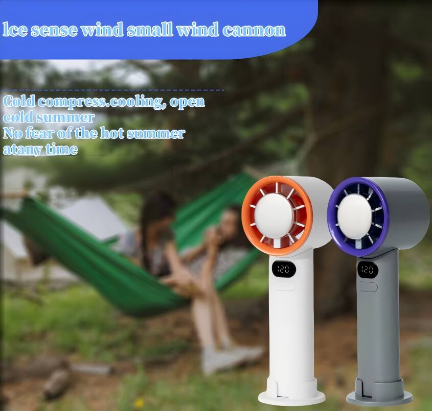 Ice sense wind small wind cannon

Cold compress, cooling, open cold summer  
No fear of the hot summer at any time