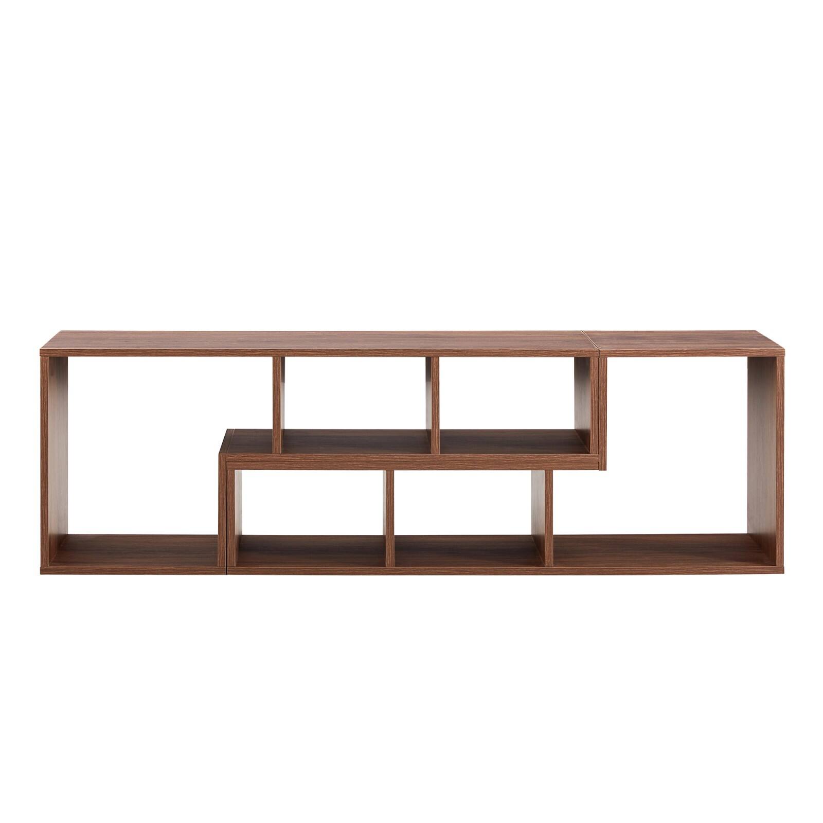 Alt View 10. Ecooso - 2 Pieces Cube TV Stand,Free Combination Entertainment Center Media Stand,2 Shelf Bookcase L-Shaped TV Console Stand - Acacia Wood.