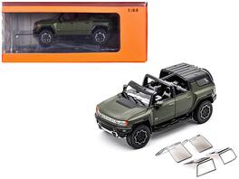 2023 GMC Hummer EV SUV Top 1/64 Diecast Model Car by GCD - Green Metallic with Black