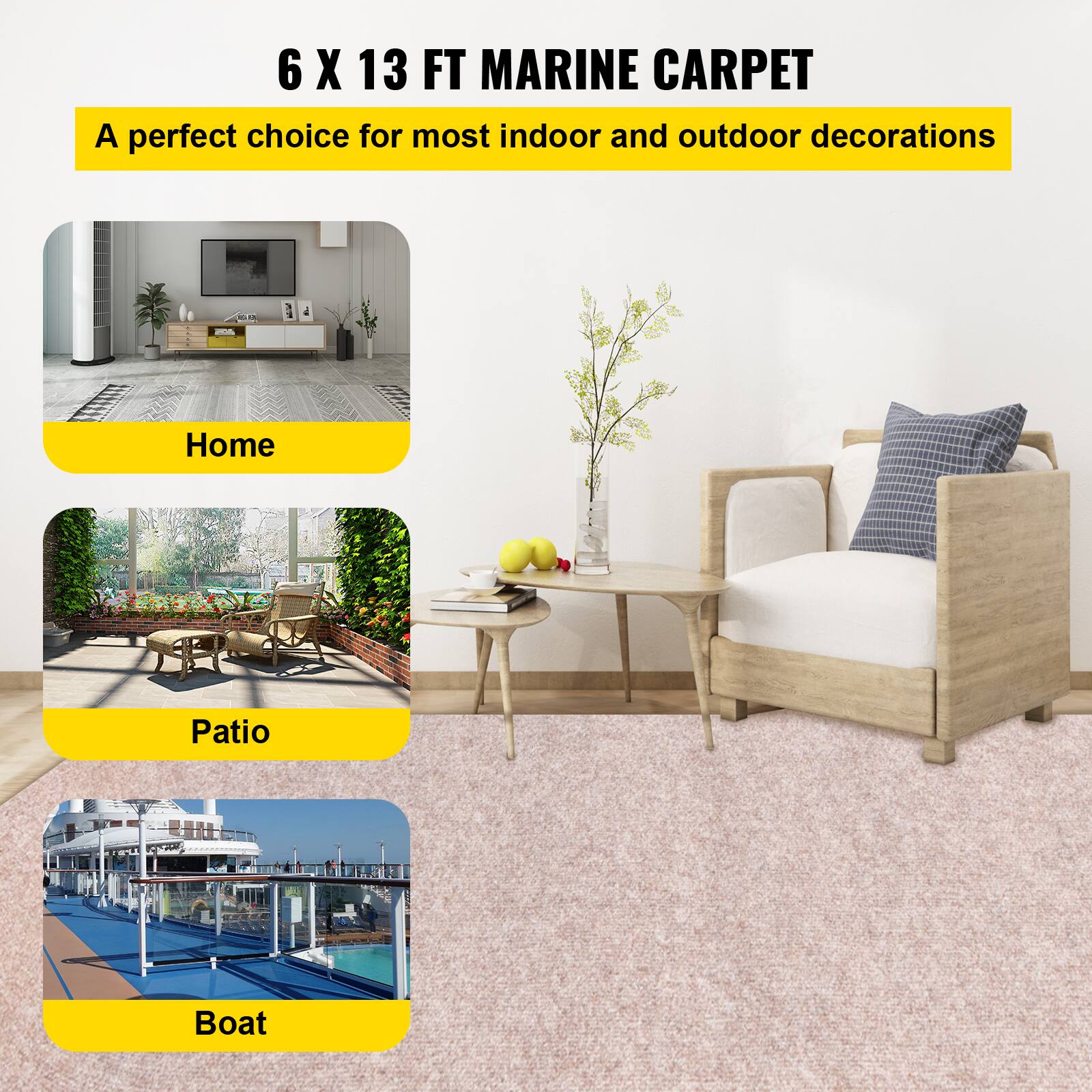6 X 13 FT MARINE CARPET

A perfect choice for most indoor and outdoor decorations

Home  
Patio  
Boat