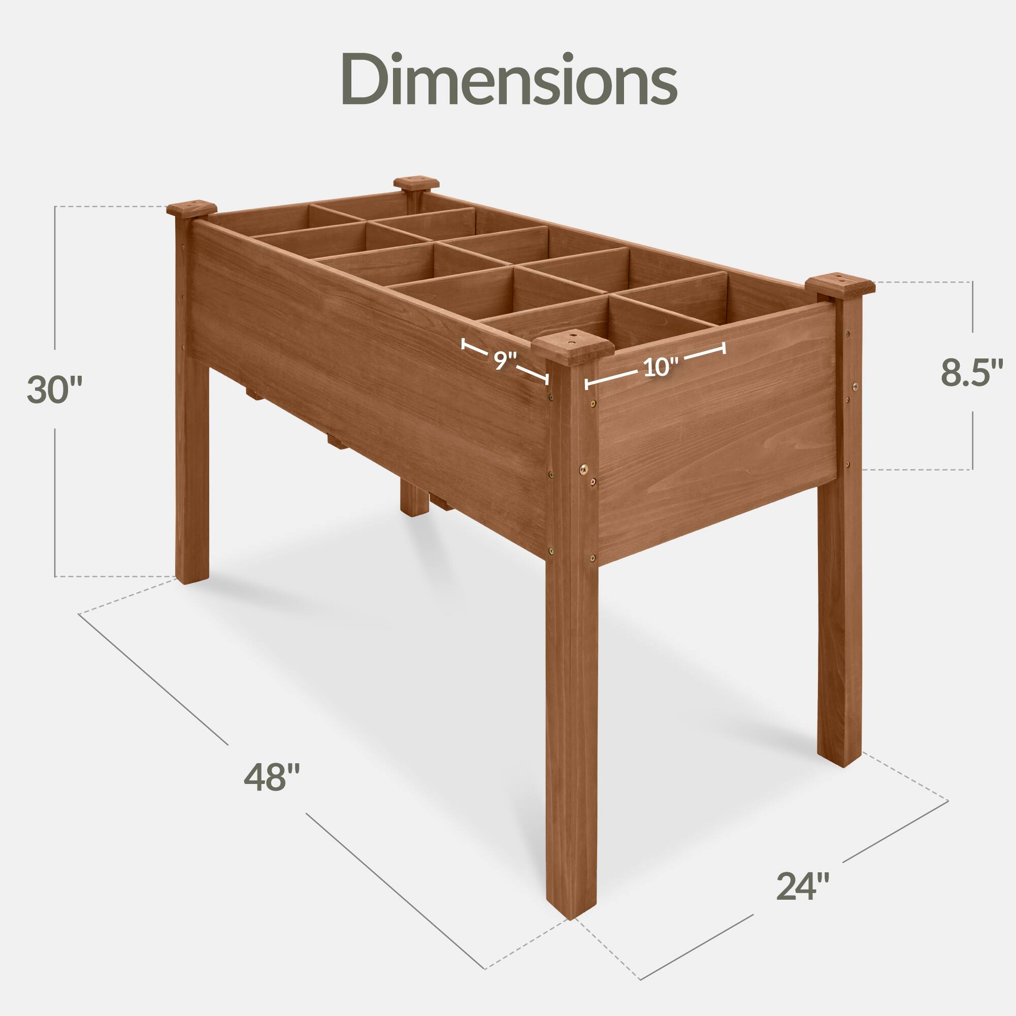 Dimensions: 30" x 48" x 24"  
Drawer dimensions: 9" x 10" x 8.5"