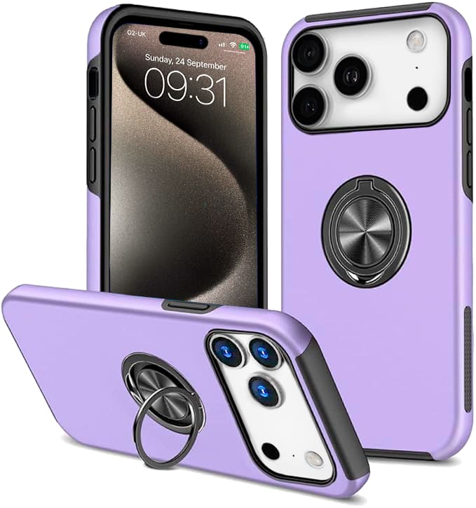 Entronix - Case for iPhone 17 Pro Max with 360° Kickstand and Protection - Purple