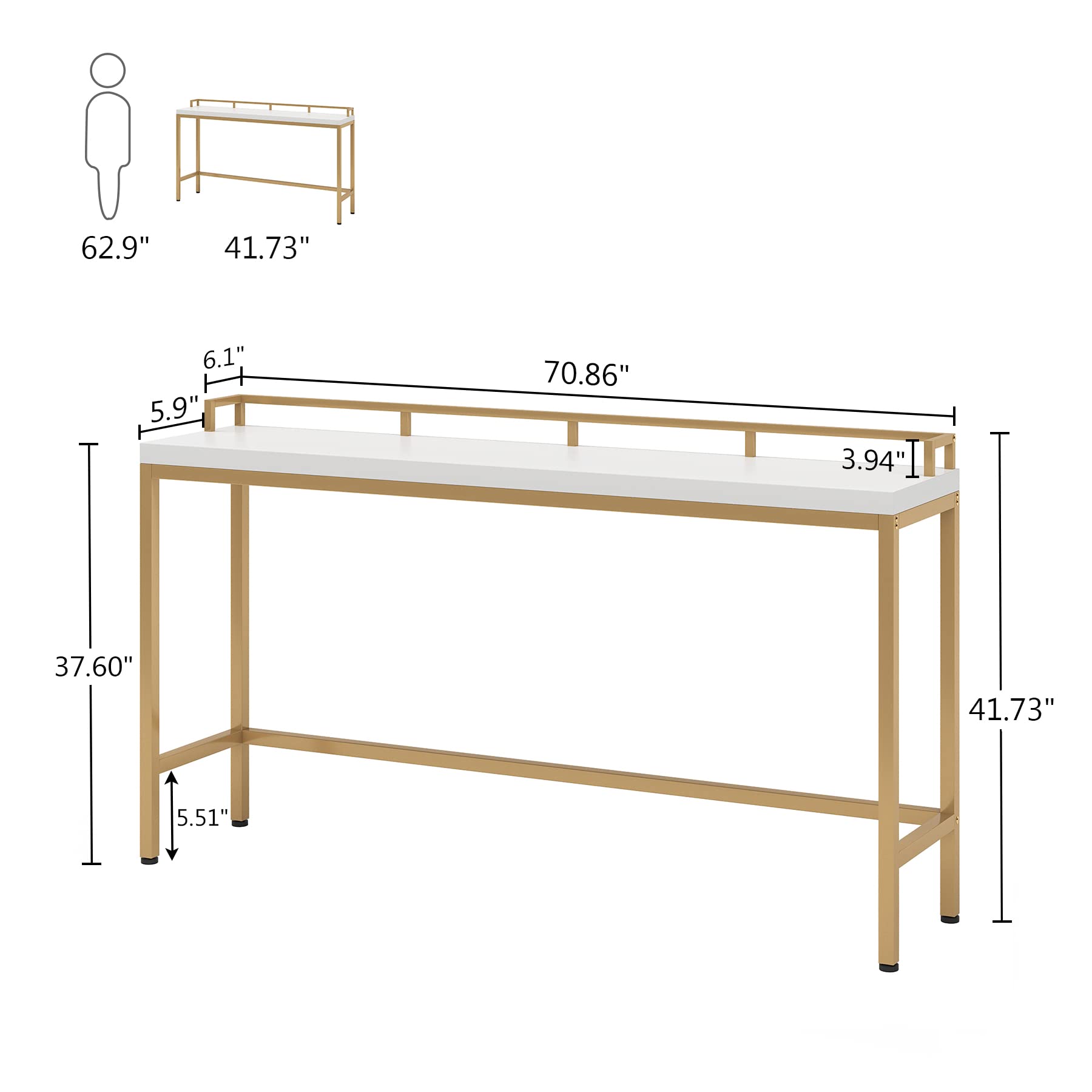 62.9"  
41.73"  
6.1" 5.9"  
70.86"  
3.94"  
37.60"  
41.73"  
5.51"