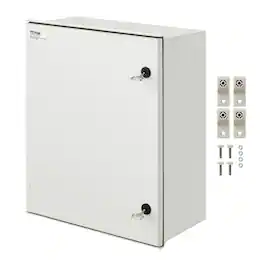 VEVOR - NEMA Steel Case, 24 x 20 x 9 in, NEMA 4X Fiberglass Electric Enclosure, IP66 Water & Dust Resistant,Suitable for Outdoor - Gray