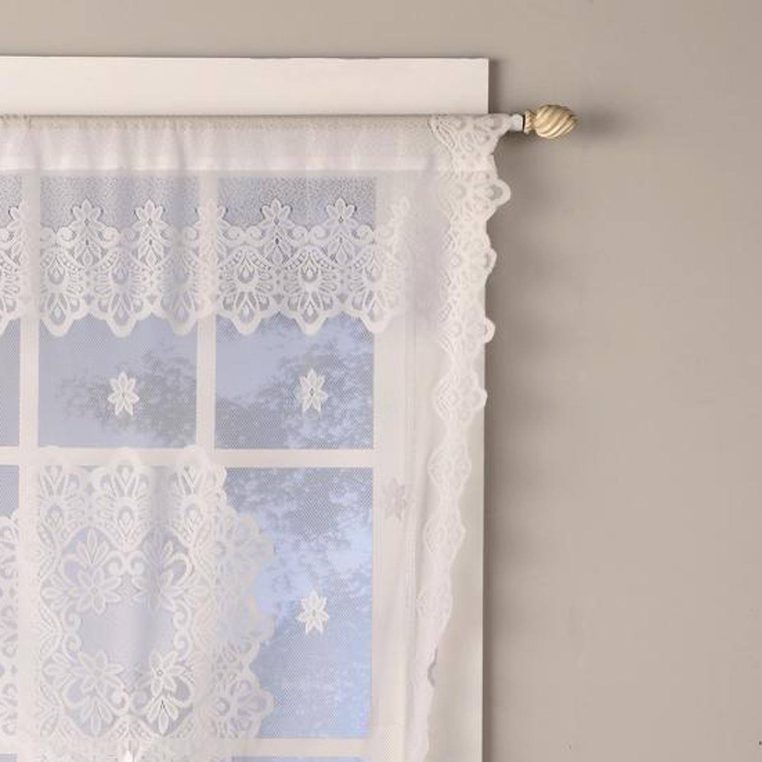 Angle. SKL Home - SKL Home By Saturday Knight Ltd Jacquelyn Lace Window Shade - 42" x 84" White - White.